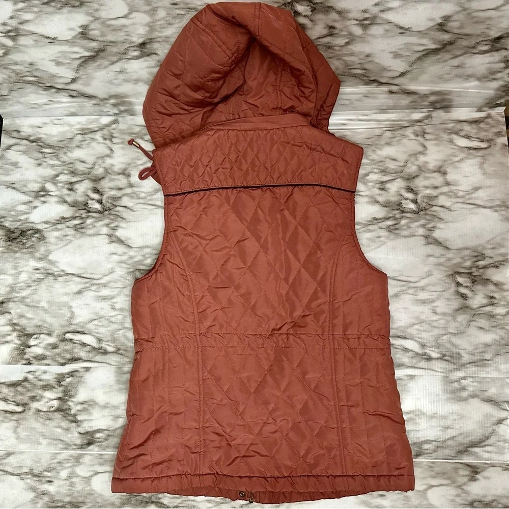 Love Tree Sz M Puffer Draw String Vest Gorpcore Crunchy Cozy Fall Pumpkin Patch